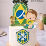 Topo de Bolo Futebol Brasil - Arquivo Digital