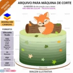 Topo de Bolo Raposinha no Tronco - Arquivo Digital