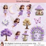 Kit Digital Fadinhas Encantadas Lilás