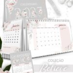 Arquivo Digital Kit Calendários 2027 de Mesa A5 A6 e Calendário Marca Página Believe