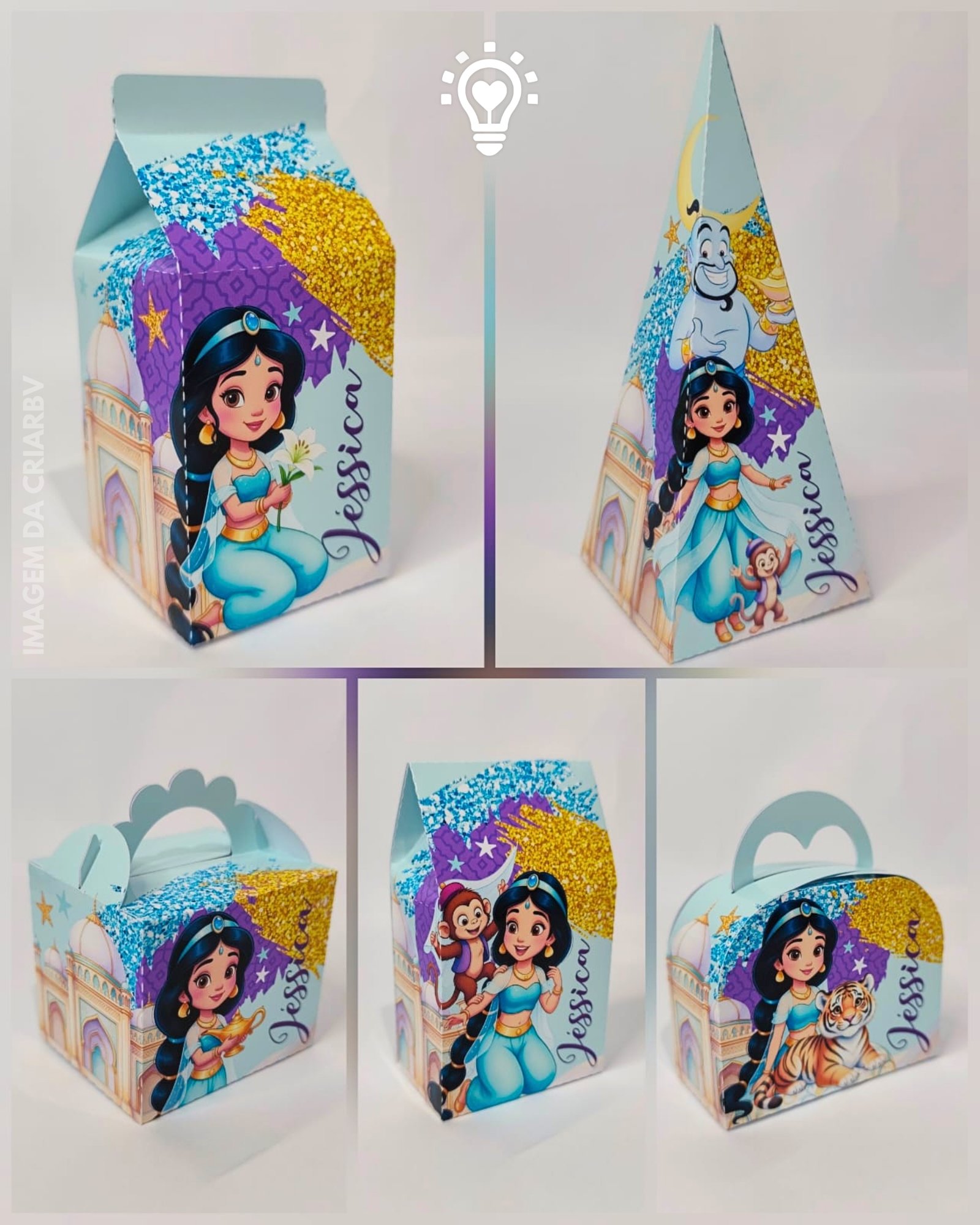 55 - Princess Jasmine Kit Festa Princesa Jasmine - Arquivo Digital - Imagem 1