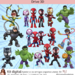 Kit Digital Spider e Seus Amigos Espetaculares 3D