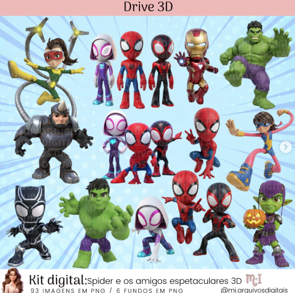 87 - Spider e os amigos espetaculares 3D Kit Digital Spider e Seus Amigos Espetaculares 3D - Imagem 1