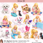 Kit Digital Barbie Veterinária 3D