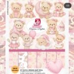 Kit Digital Ursinha Baby Rosa